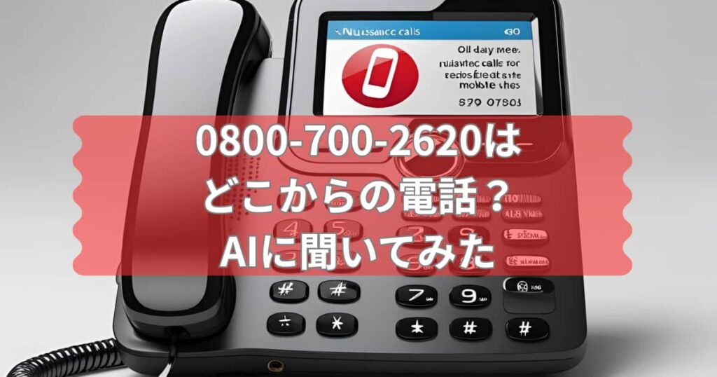 0800-700-2620がどこからの電話かAIで調べた結果を示すメイン画像
