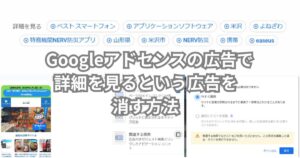 Googleアドセンスの広告で詳細を見るという広告を消す方法について説明するメイン画像