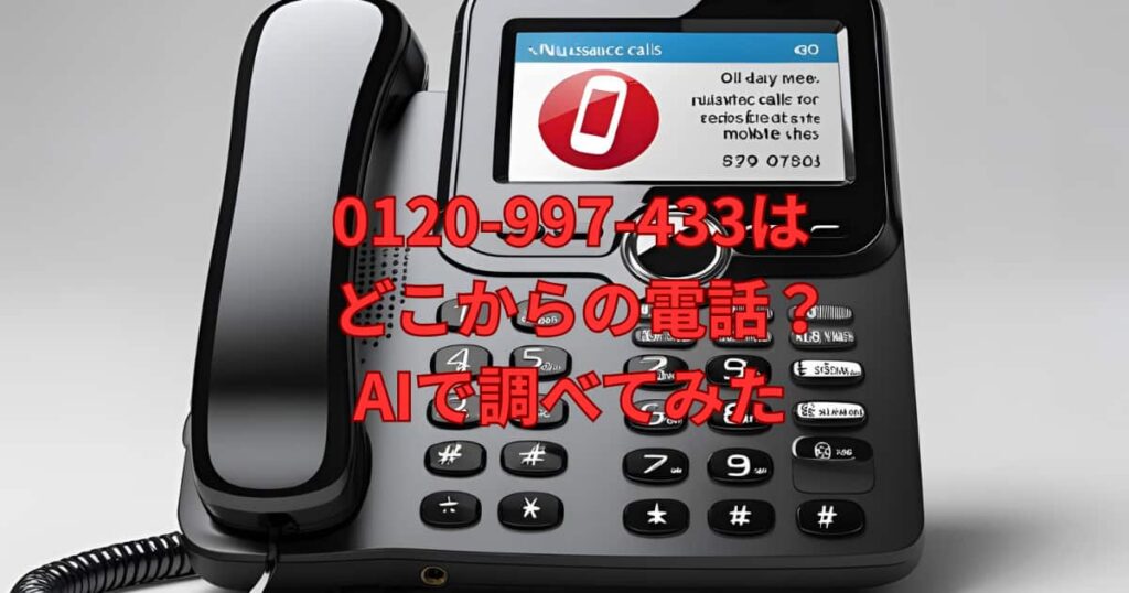 0120-997-433がどこからの電話かAIで調べた結果を紹介するメイン画像