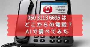 050-3113-6695がどこからの電話かAIで調べた結果を伝えるメイン画像