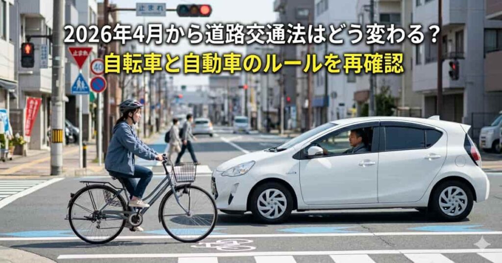 2026年4月から変わる道路交通法について説明するアイキャッチ画像