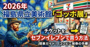 福島県立美術館で行われるゴッホ展のチケットの購入方法について説明するアイキャッチ画像
