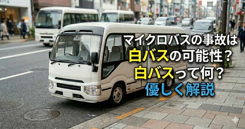 マイクロバスの事故は白バスの可能性。白バスについて説明するアイキャッチ画像
