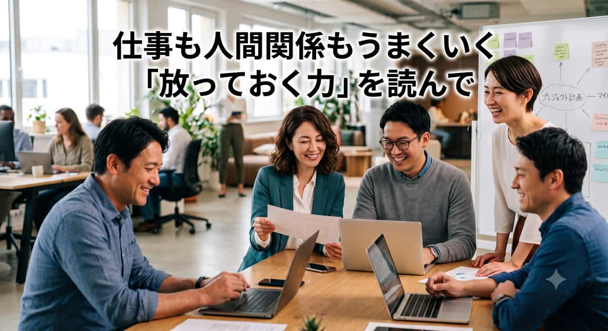 「仕事も人間関係もうまくいく 放っておく力」という本を紹介するアイキャッチ画像